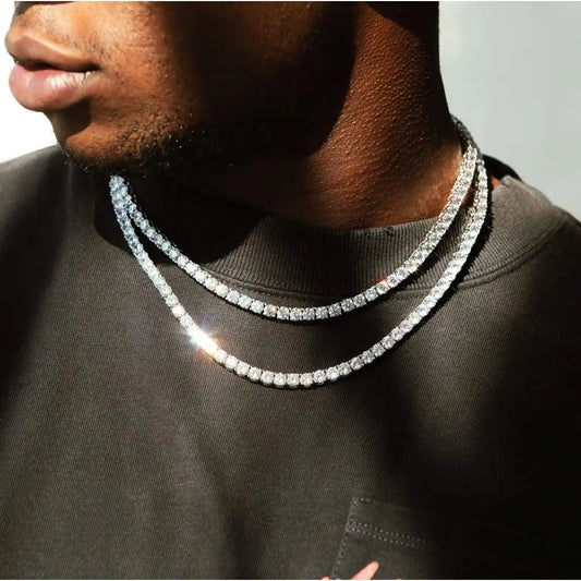 New Classical 4MM Tennis Chain Iced Out Necklace For Men