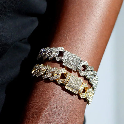 15mm Prong Cuban Link Bracelet For Men