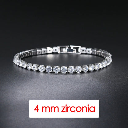 Hip Hop Iced Out 3/4/5mm Crystal Tennis Bracelet for Men