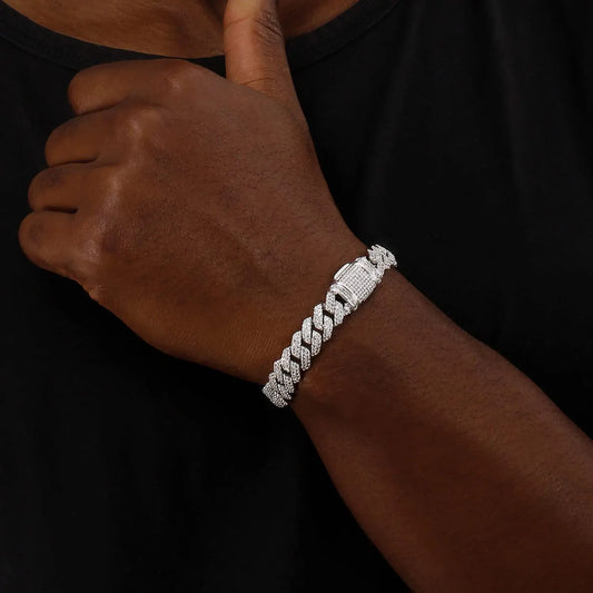12mm Full Iced Out Diamond Bracelet For Men