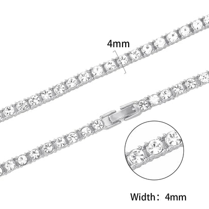New Classical 4MM Tennis Chain Iced Out Necklace For Men