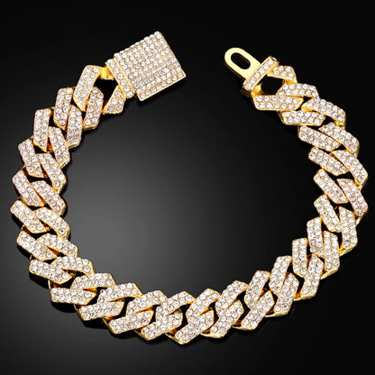 7/8/9inch 14MM Cuban Link Chain Bracelets For Men
