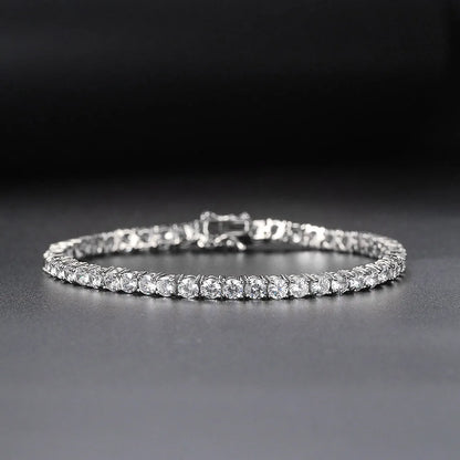 Iced Out 1 Row Crystal Tennis Bracelet For Men