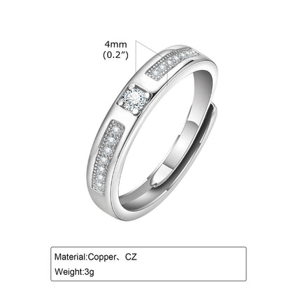 New Zircon Adjustable Men's Ring