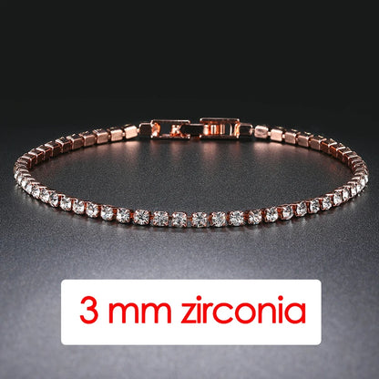 Hip Hop Iced Out 3/4/5mm Crystal Tennis Bracelet for Men