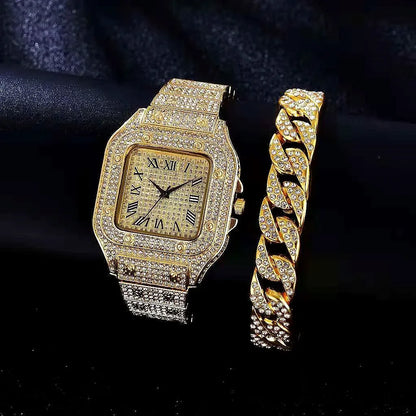 Luxury Iced Out Watch And Bracelet for Men