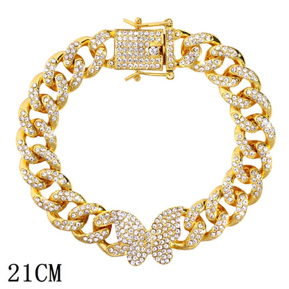 New Luxury 12mm Iced Out Cuban Link Bracelet For Women