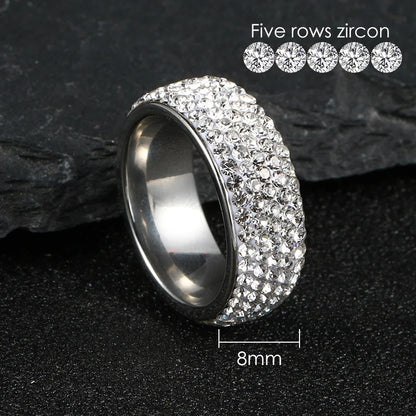 Luxury Iced Out Ring Titanium Steel Ring For Men