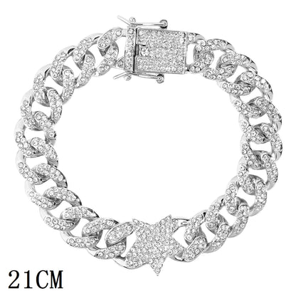 New Luxury 12mm Iced Out Cuban Link Bracelet For Women