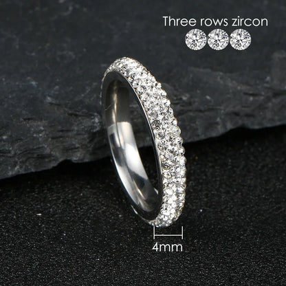 Luxury Iced Out Ring Titanium Steel Ring For Men